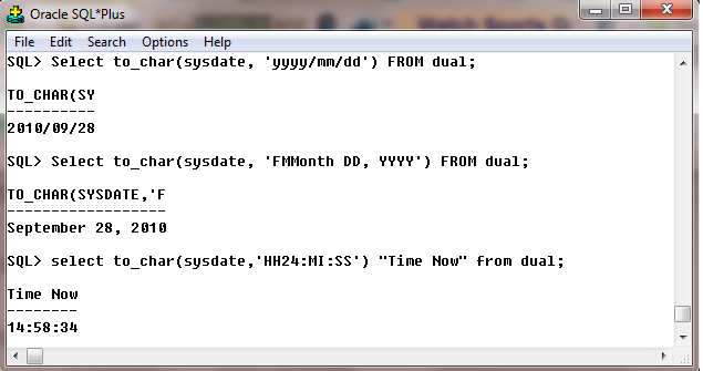 DATE TIME in Oracle Oracle Date time session