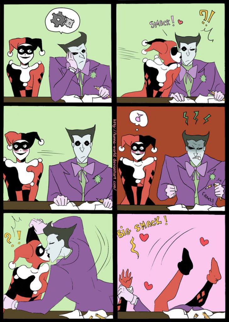 Joker Giving Harley A Big Smack ,big kiss, harley and joker,fight,Joker Giving Harley A Big Smack ,joker,batman,joker and harly love,love,lover,beloved