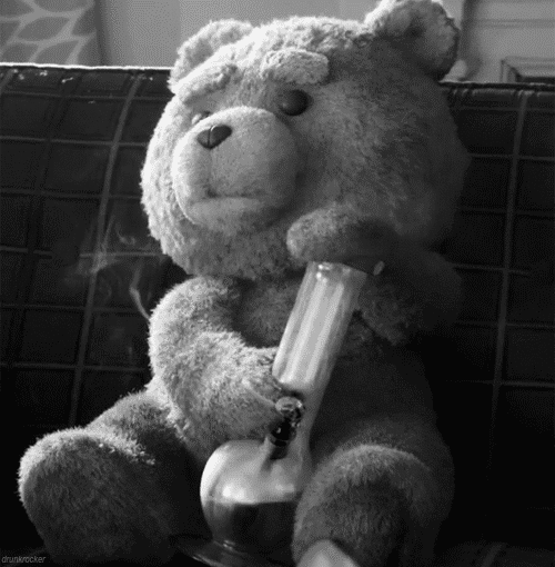 ted smoking2 Ted, Seth MacFarlane, Mark Wahlberg, Mila Kunis, movie review, review, film, movie, Mark Palermo, Blip On the Radar,reviews,Ted the movie,ted smoking,smoking,no smoking,smoking kills,smoking is bad,bad,health issues,no to smoking,