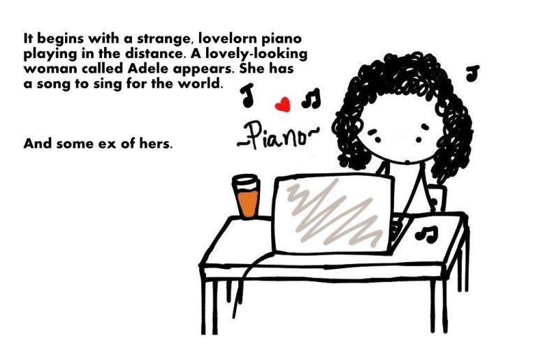 2 A Story Of A Girl Who Heard A Love Song,comic,doodle,doodles,comics,funny,love song,breakup,broken heart,broken