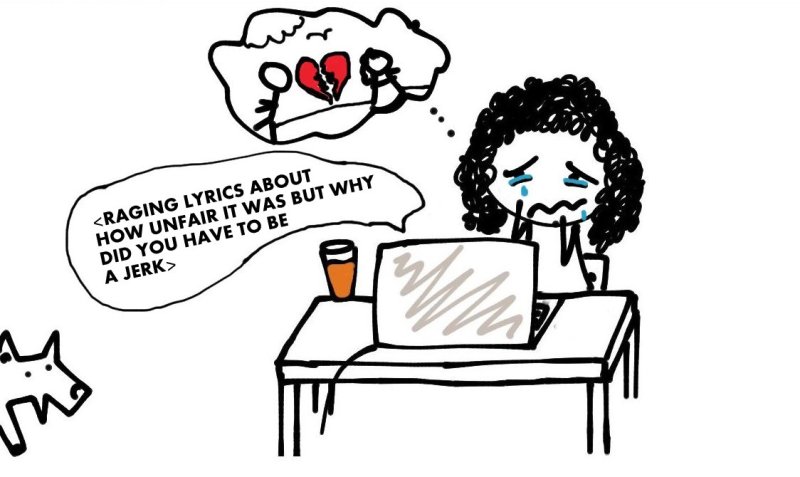 4 A Story Of A Girl Who Heard A Love Song,comic,doodle,doodles,comics,funny,love song,breakup,broken heart,broken