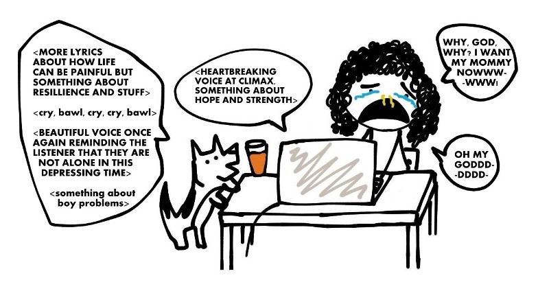 5 A Story Of A Girl Who Heard A Love Song,comic,doodle,doodles,comics,funny,love song,breakup,broken heart,broken