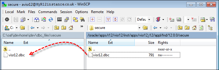 Transferring The DBC File From The Application Server,Oracle DBA,DBA,Oracle Apps,Oracle DBC