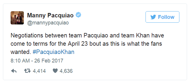 Amir Khan To Fight Manny Pacquiao On 23rd April 2017,Amir Khan,Manny Pacquiao, On 23rd April 2017,Boxing match,Amir Khan boxer, Manny Pacquiao boxer,Pacquiao boxer,Khan 30, #pacquiaokhan, #April23rd,