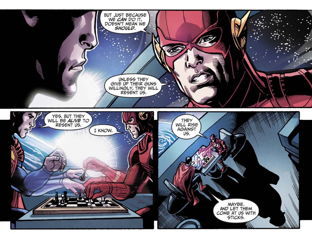 FLASH EXPLAINS WHY YOU CAN’T ENFORCE PEACE,FLASH, EXPLAINS WHY YOU CAN’T ENFORCE PEACE,ENFORCE PEACE,PEACE,superman vs flash,flash vs superman,flash and superman race,race superman and flash,justice league,jjustice league animated,justice league comic,flash comic,superman comic,flash vs superman comic,flash playing chess,superman playing chess 